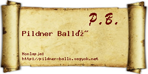 Pildner Balló névjegykártya